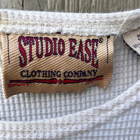 Vtg 90's Studio Ease Maxi Dress Sz 6 Floral Navy  Ivory Waffle Prairie Cottage - Picture 6 of 8